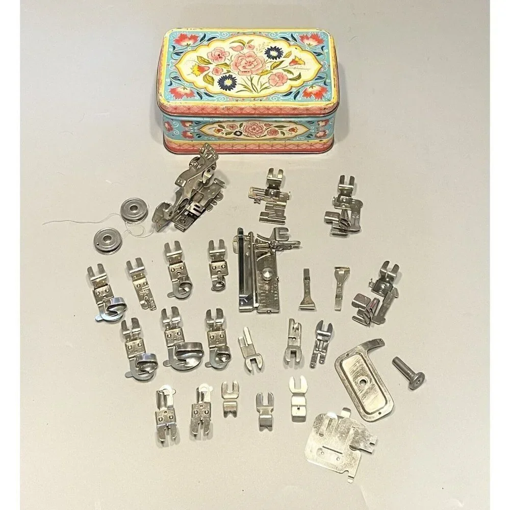 Vintage Greist Sewing Machine Attachments Accessories Lot Ruffler 1950s